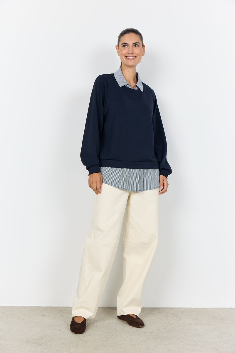 Sweatshirt im Lagen-Look mit Baumwollmischung