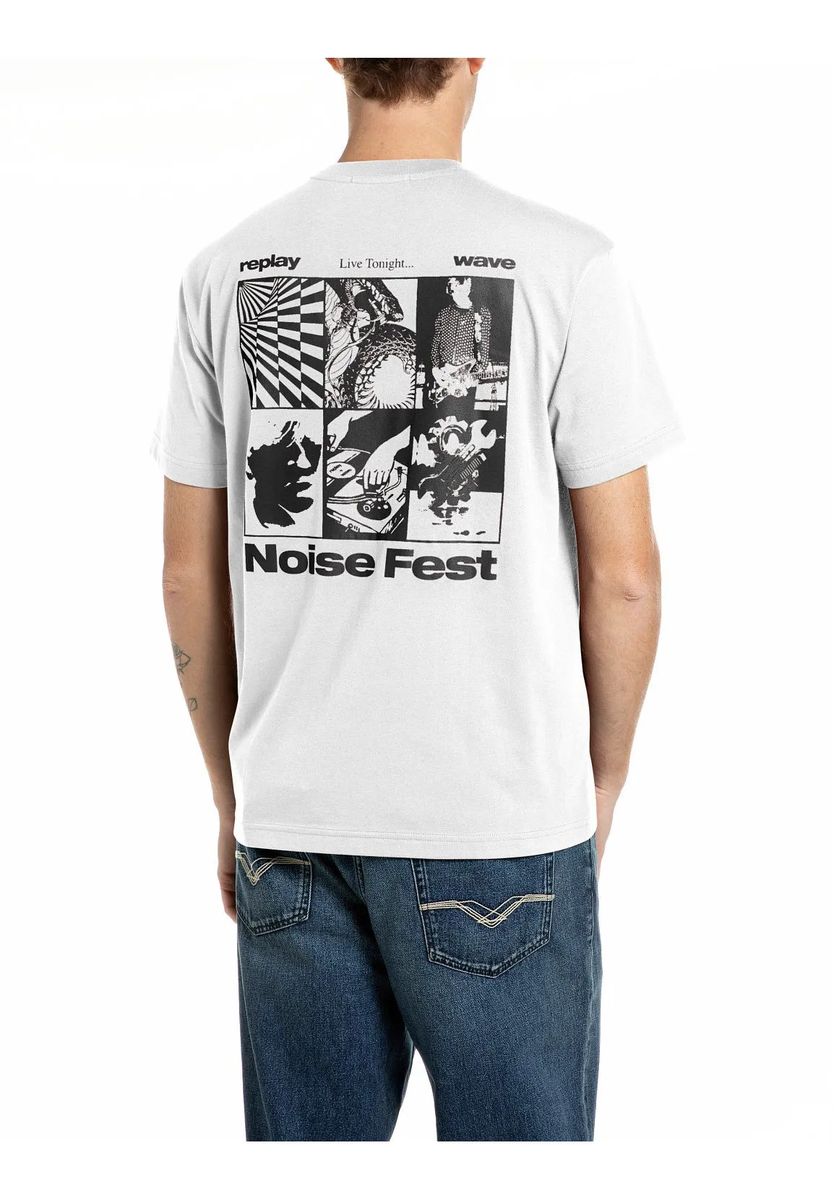 T-Shirt mit Musik-Collagen-Grafik