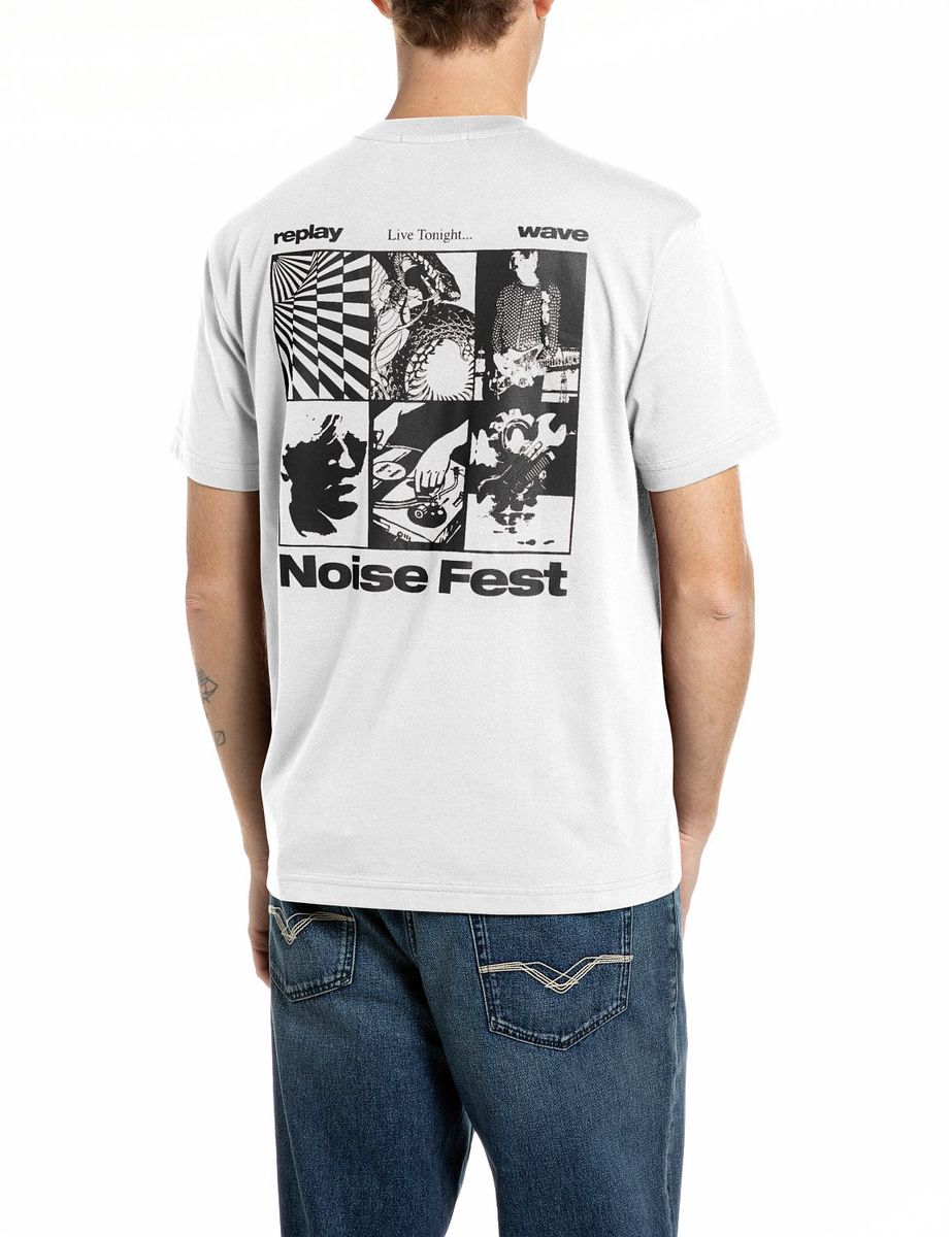 T-Shirt mit Musik-Collagen-Grafik