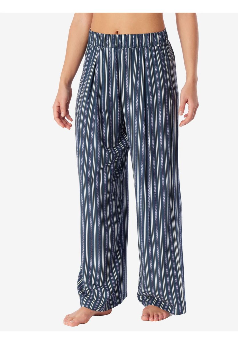 Gestreifte Loungehose mit weitem Bein