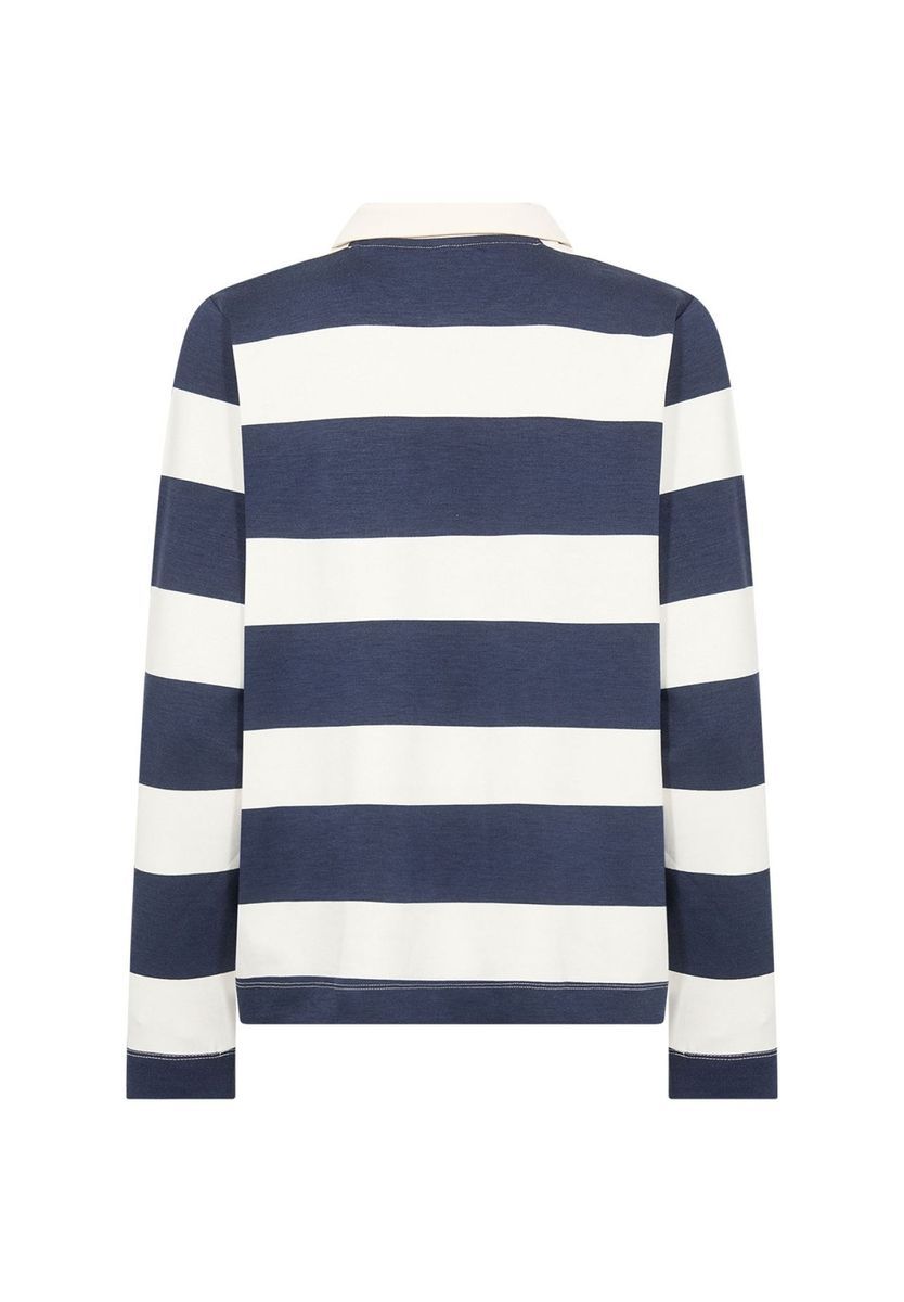 Gestreiftes Langarm Poloshirt