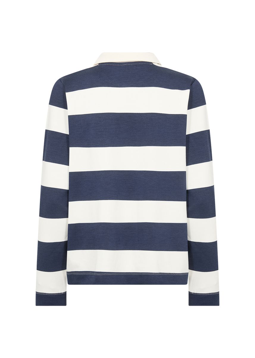 Gestreiftes Langarm Poloshirt