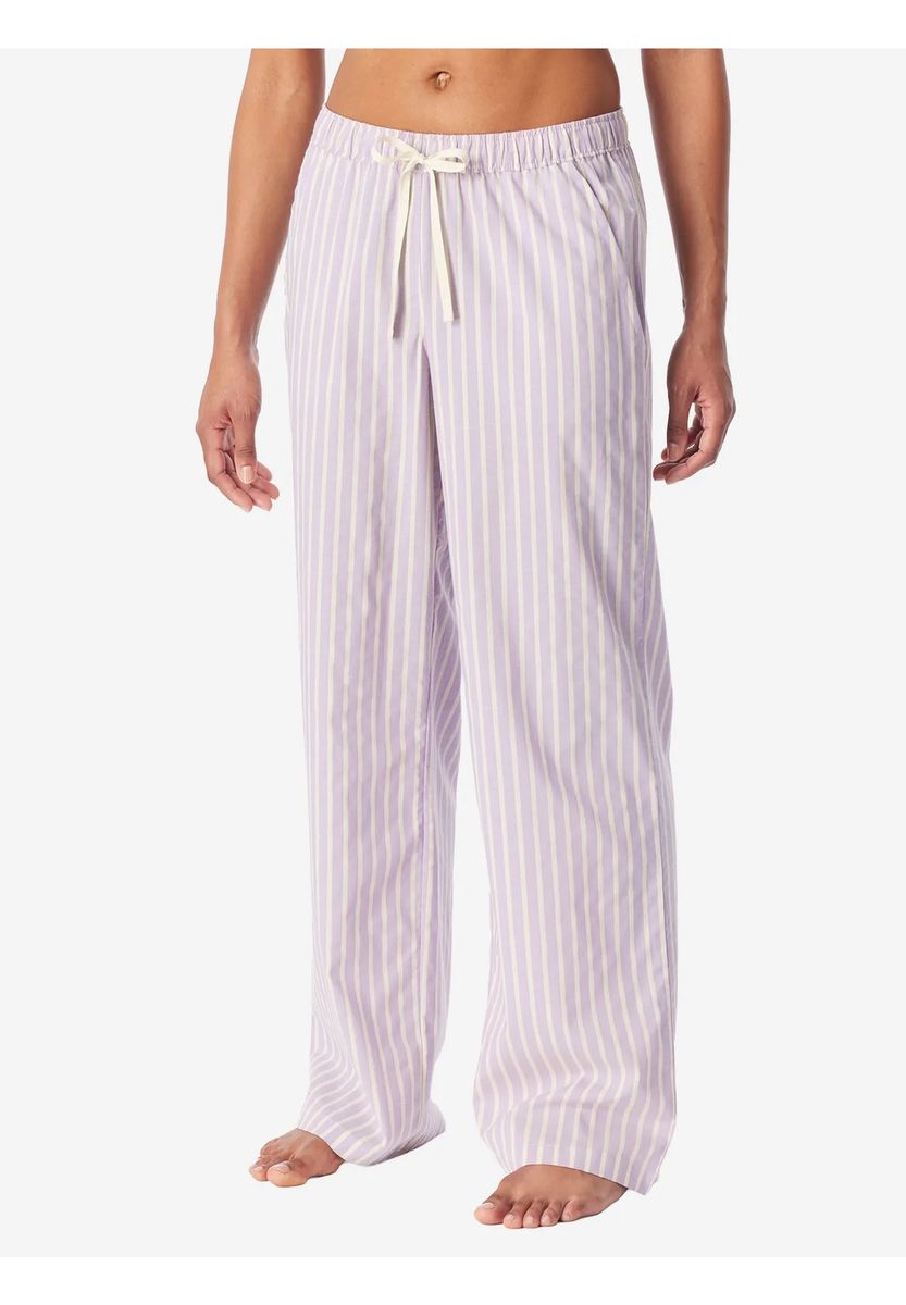Gestreifte Lounge-Hose mit weitem Bein