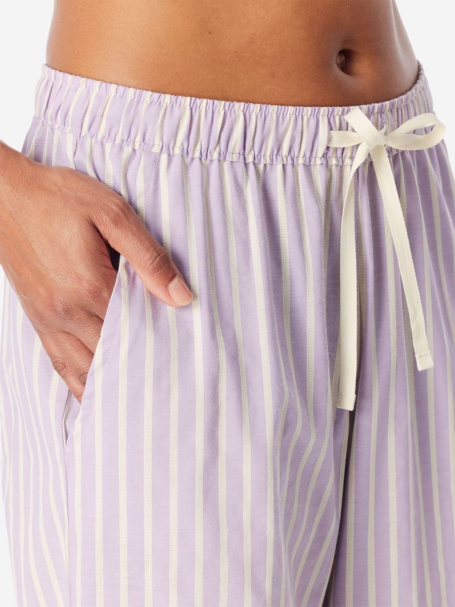 Gestreifte Lounge-Hose mit weitem Bein