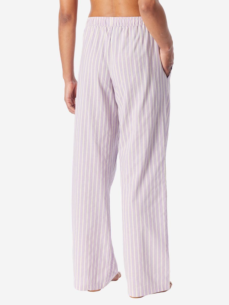Gestreifte Lounge-Hose mit weitem Bein
