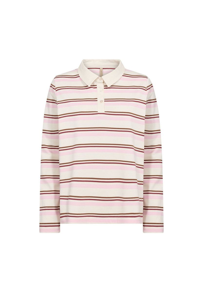 Gestreiftes Langarm-Poloshirt