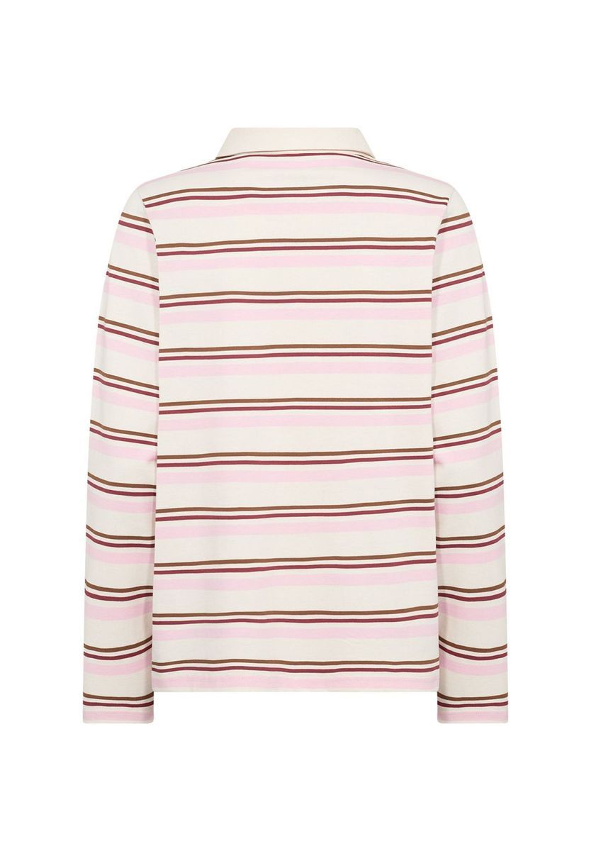 Gestreiftes Langarm-Poloshirt