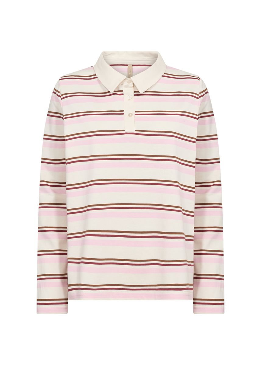 Gestreiftes Langarm-Poloshirt