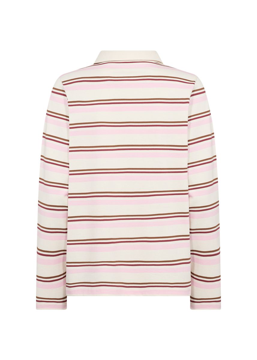 Gestreiftes Langarm-Poloshirt