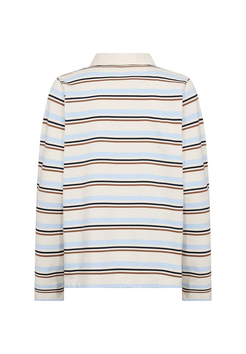 Gestreiftes Langarm-Poloshirt