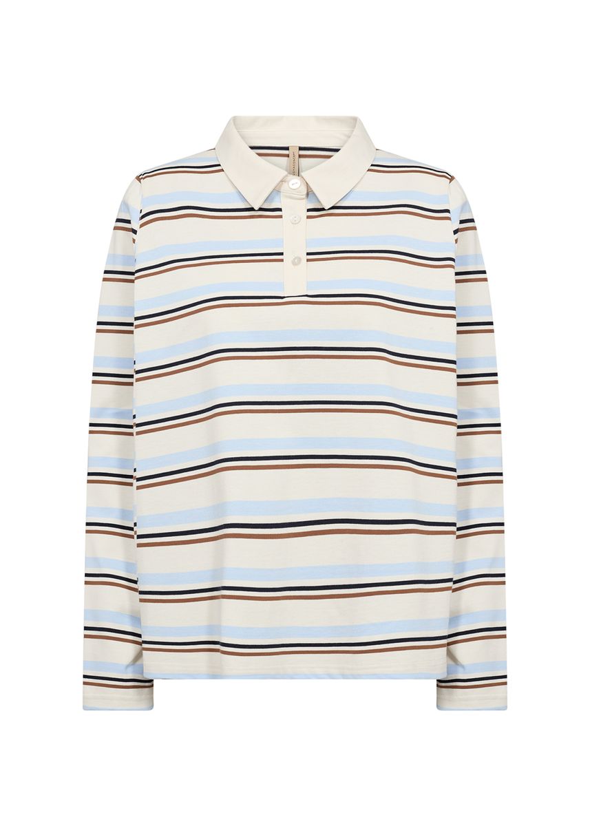 Gestreiftes Langarm-Poloshirt