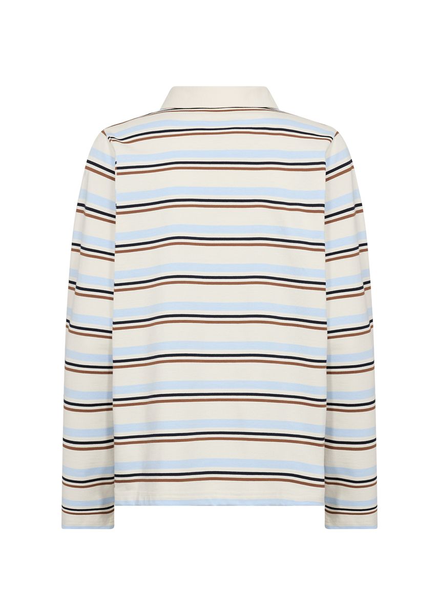 Gestreiftes Langarm-Poloshirt