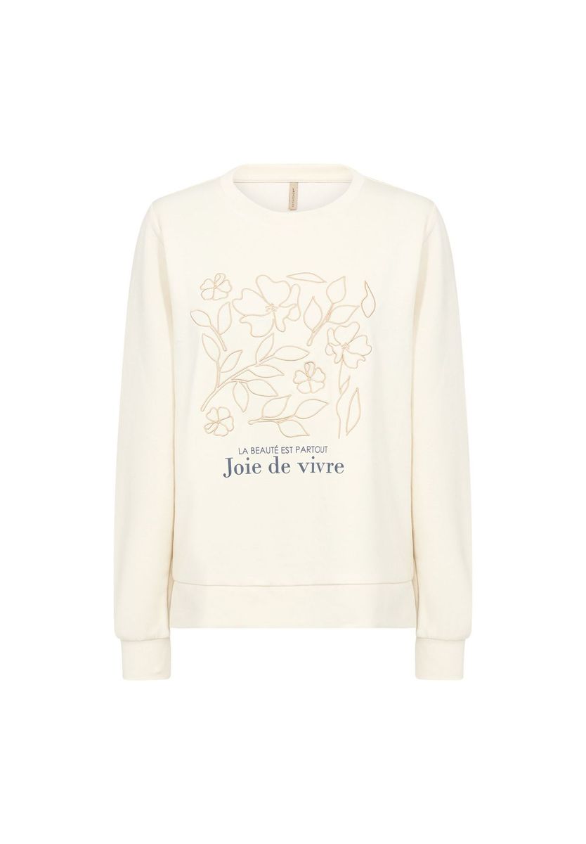 Beiges Sweatshirt mit Grafikdruck und lockerer Passform