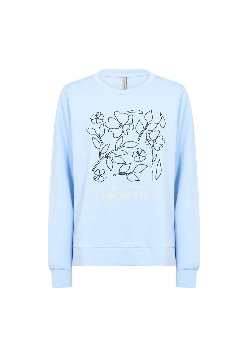 Damen Hellblaues Sweatshirt mit Blumenmuster