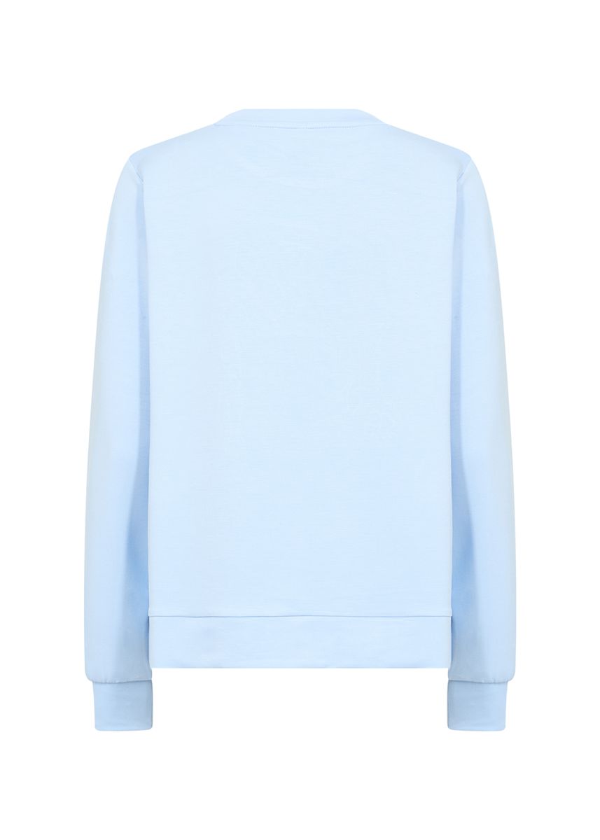 Damen Hellblaues Sweatshirt mit Blumenmuster