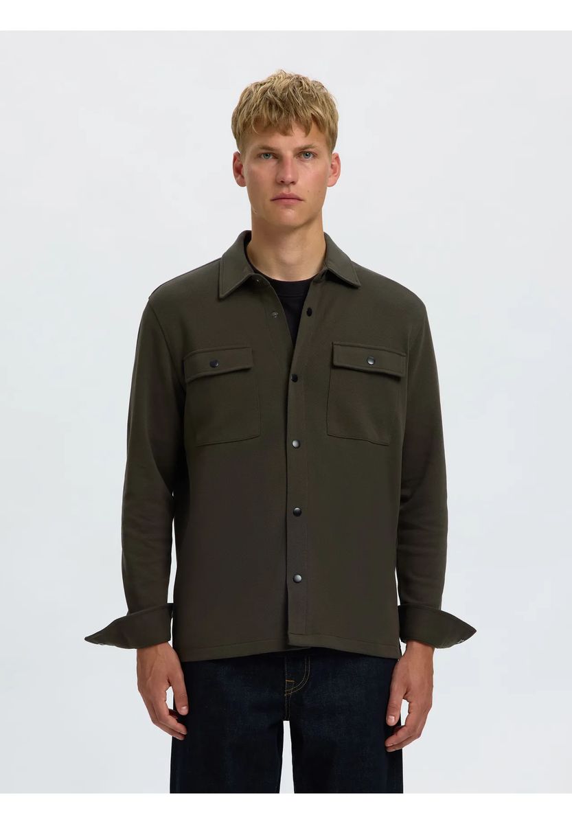 Strukturiertes Overshirt aus Bio-Baumwolle