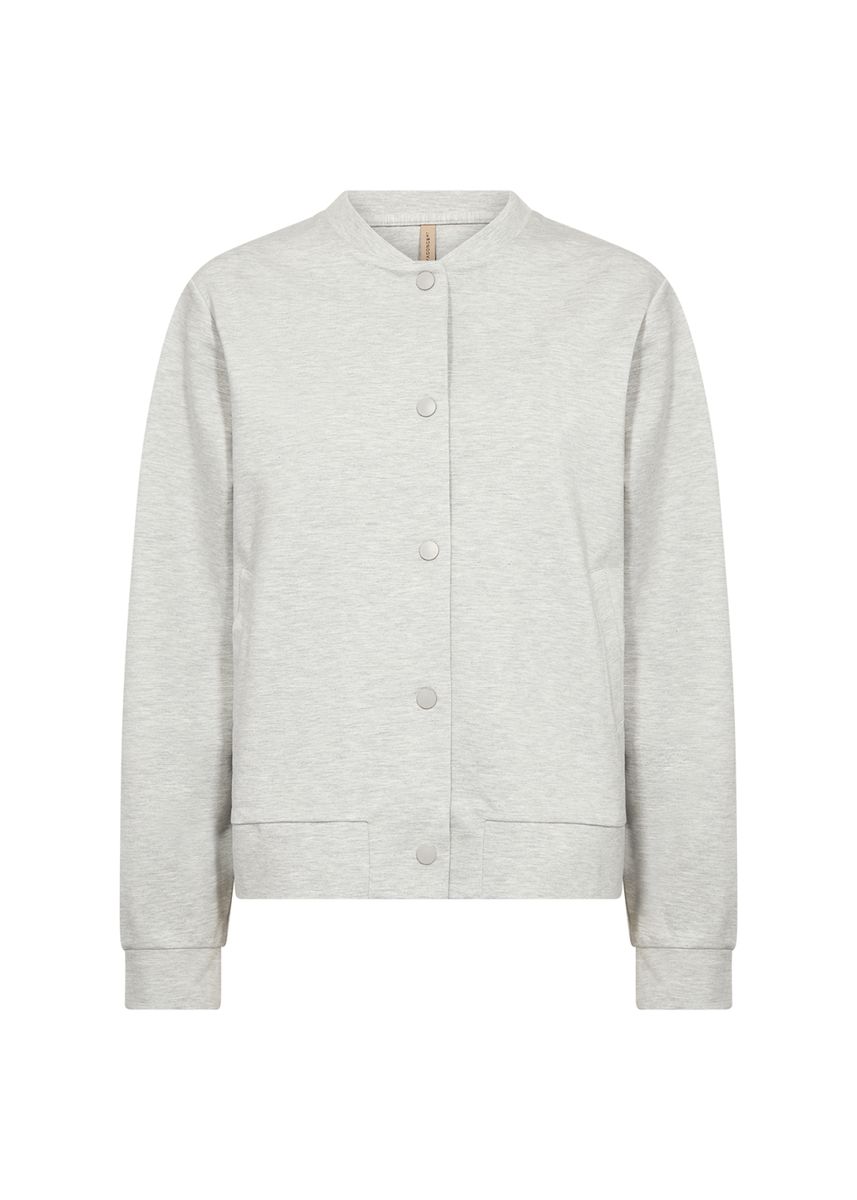 Lässige Grau-Melierte Jacke mit Knopfleiste