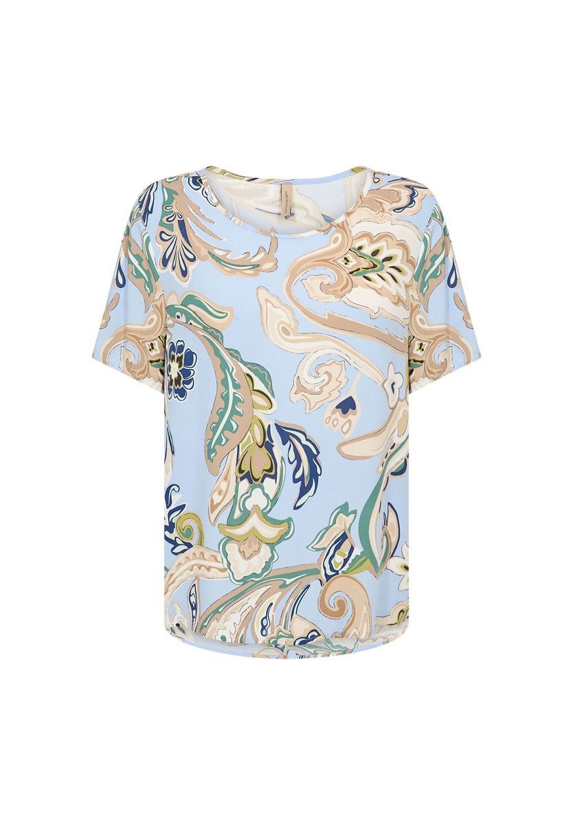 Kurzarmshirt mit Rundhalsausschnitt und Paisley-Print