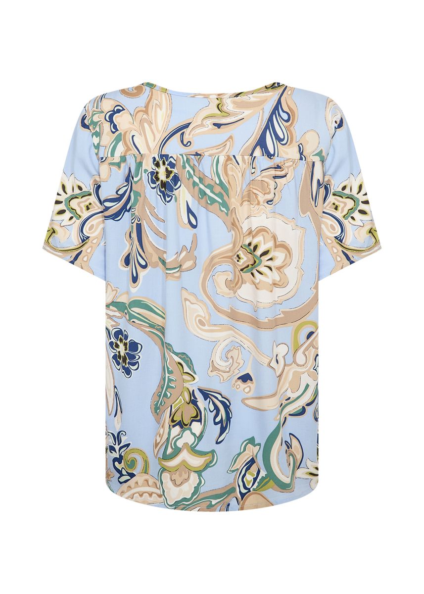 Kurzarmshirt mit Rundhalsausschnitt und Paisley-Print