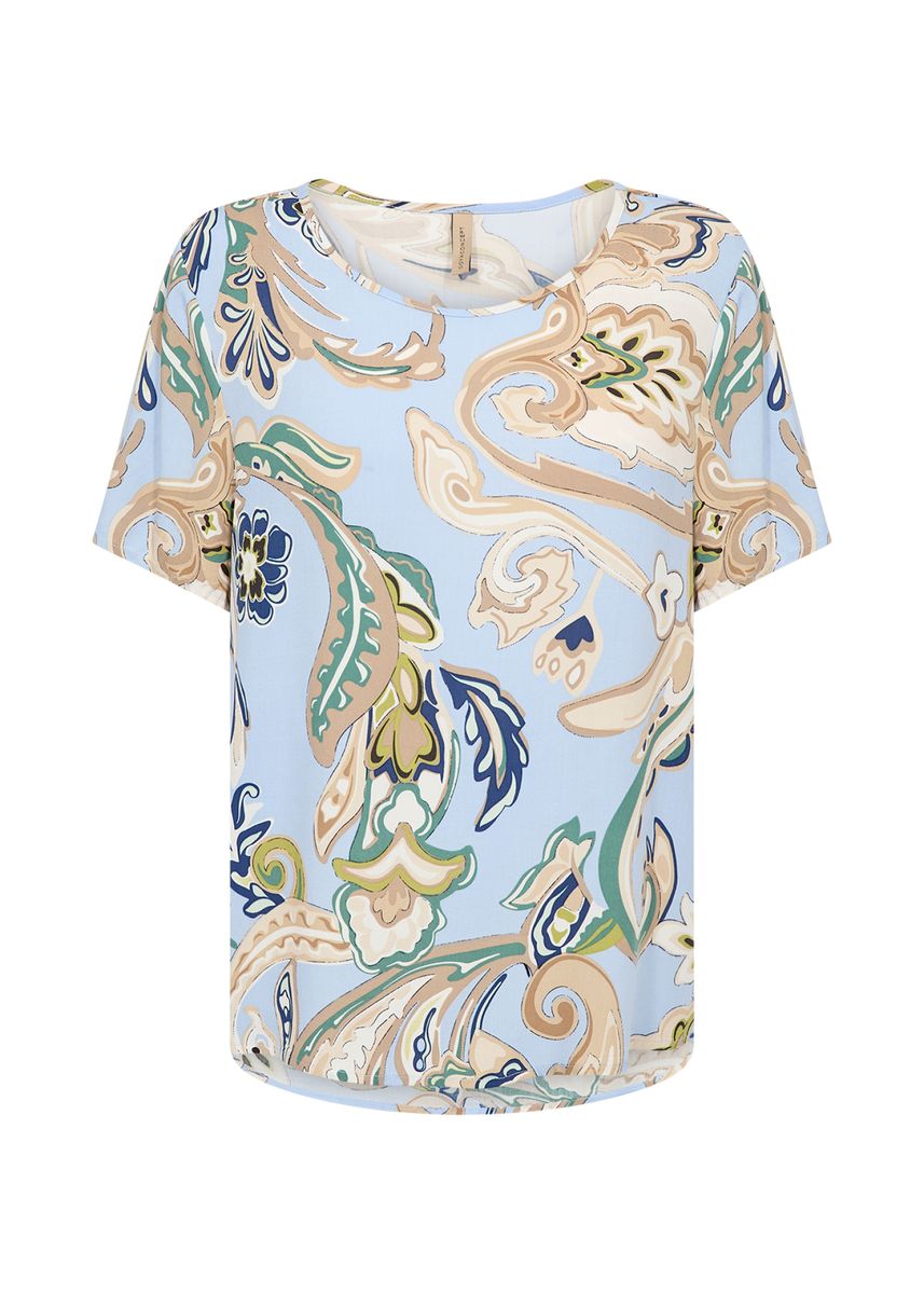 Kurzarmshirt mit Rundhalsausschnitt und Paisley-Print