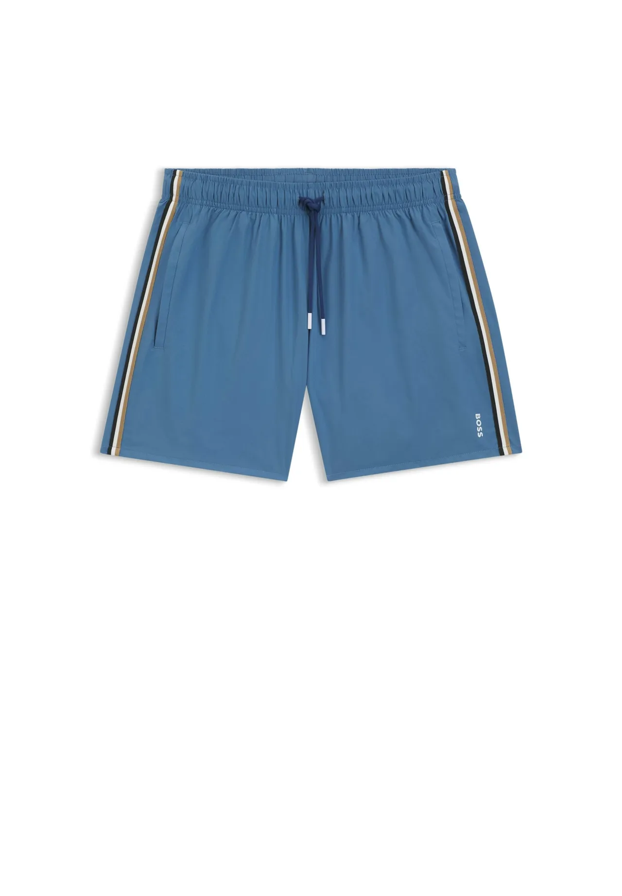 Badeshorts mit Tunnelzug und Seitenstreifen