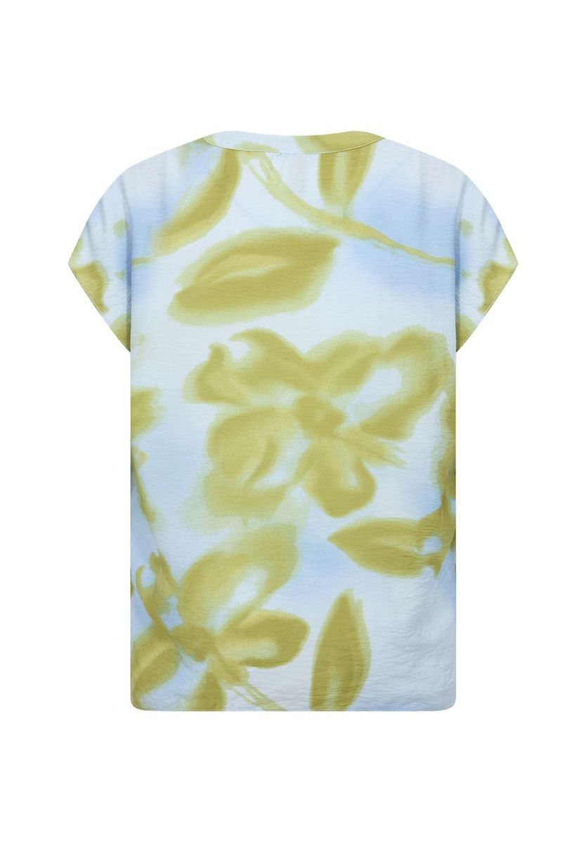 Geblümte Bluse mit Schlitzkragen