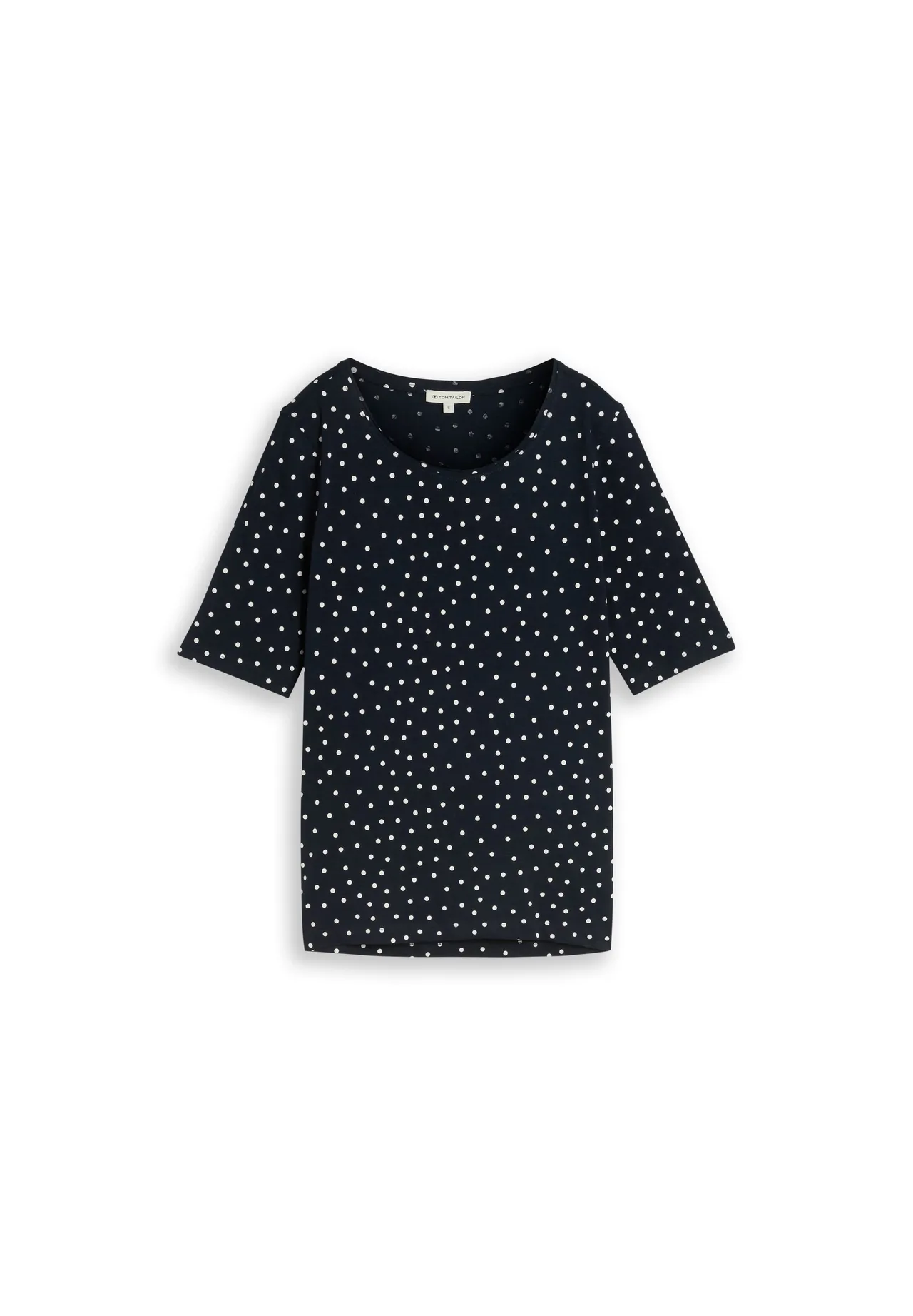 Baumwollshirt mit Polka Dots und Halbarm