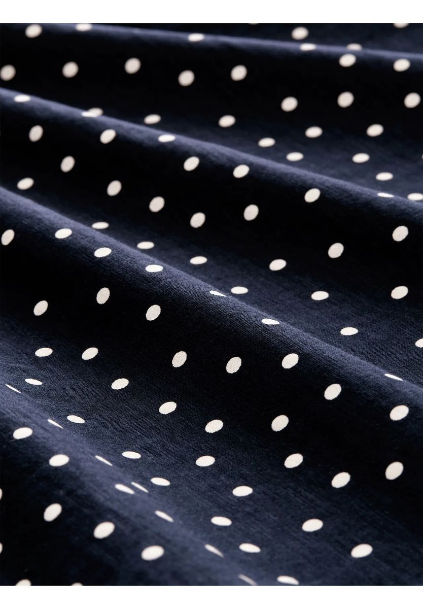 Baumwollshirt mit Polka Dots und Halbarm