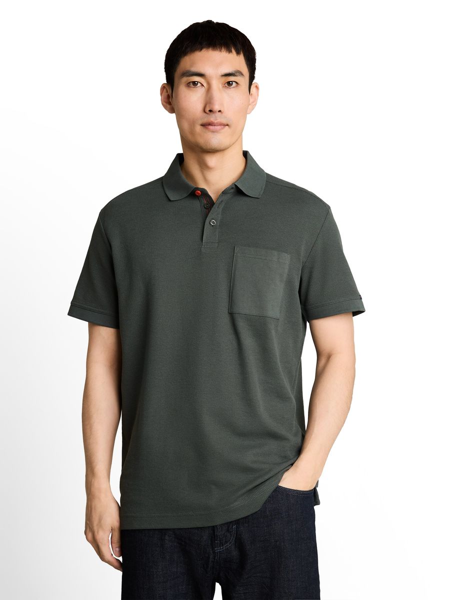 Polo-Shirt mit Waffelstruktur