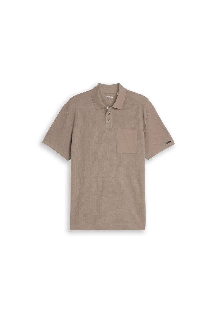 Strukturiertes Poloshirt mit Tasche