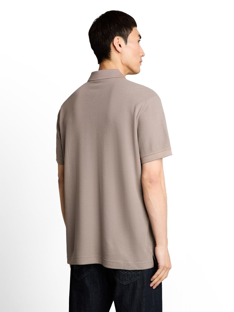 Strukturiertes Poloshirt mit Tasche