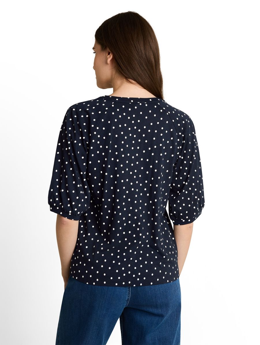 Polka-Dot-Oberteil mit Schlitz-Ausschnitt