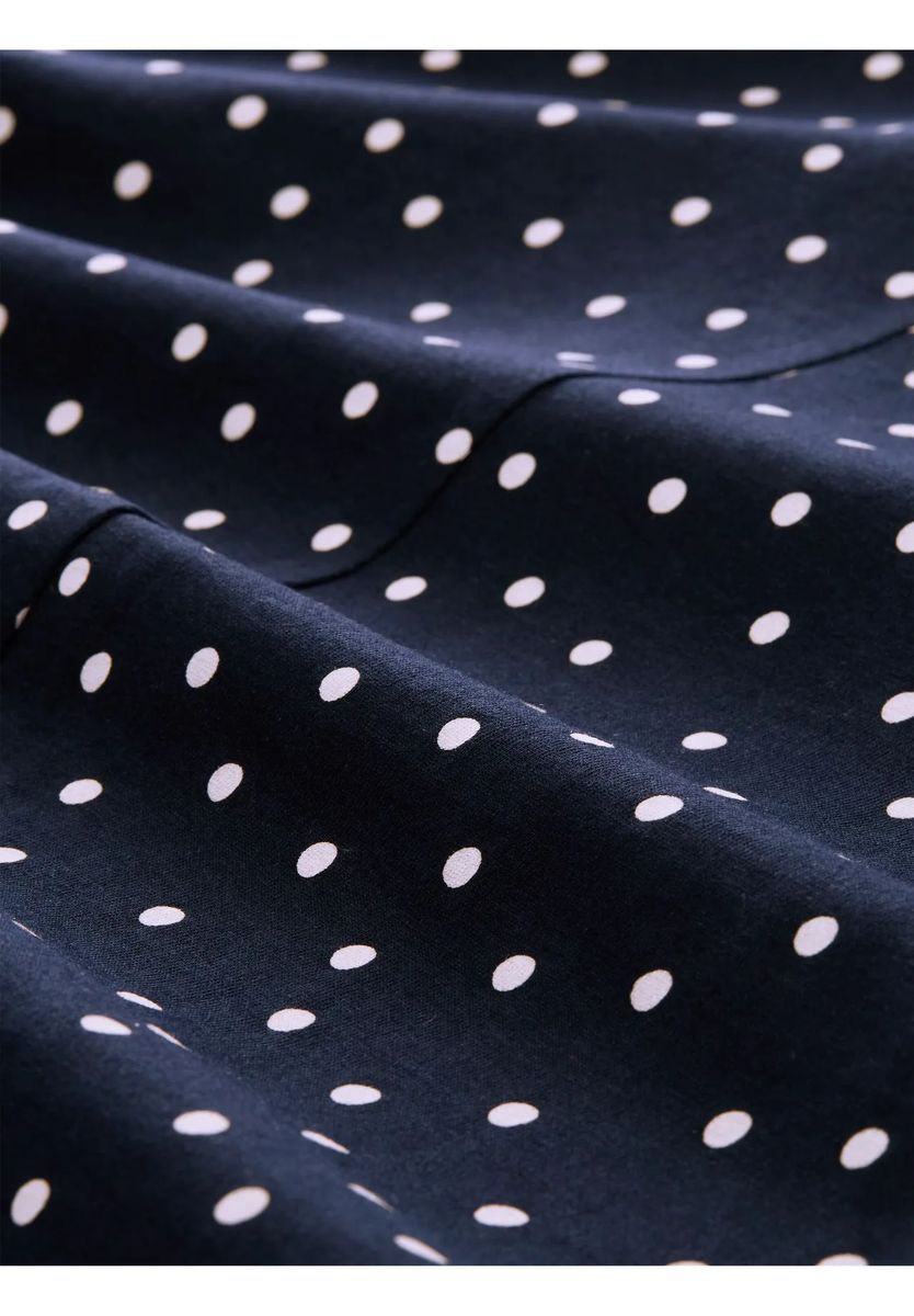 Polka-Dot-Oberteil mit Schlitz-Ausschnitt