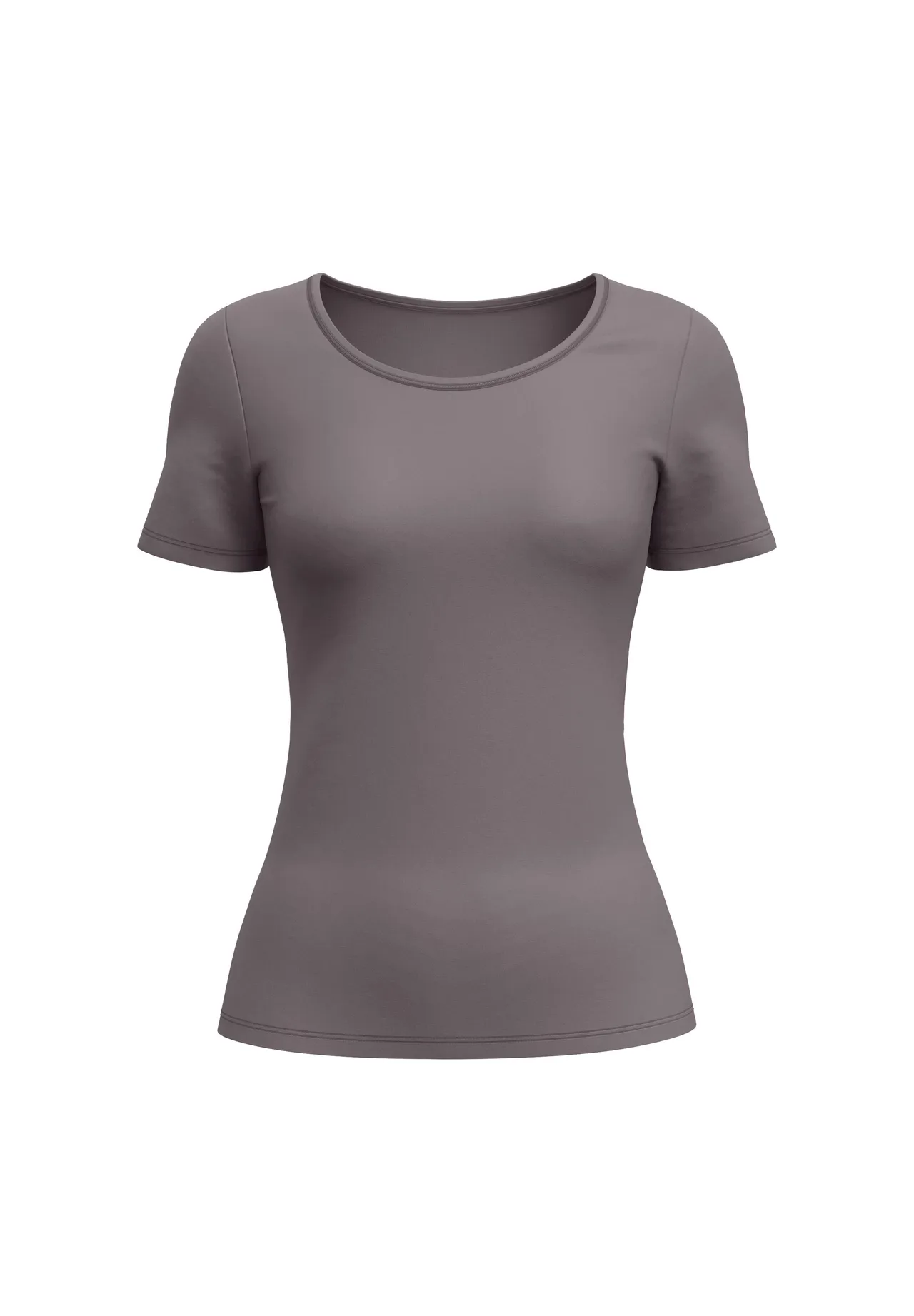 Körpernahes Baumwoll-T-Shirt mit Rundhalsausschnitt