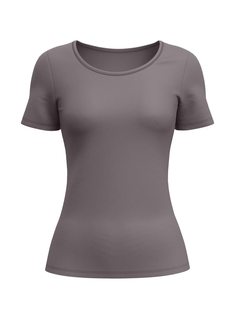 Körpernahes Baumwoll-T-Shirt mit Rundhalsausschnitt