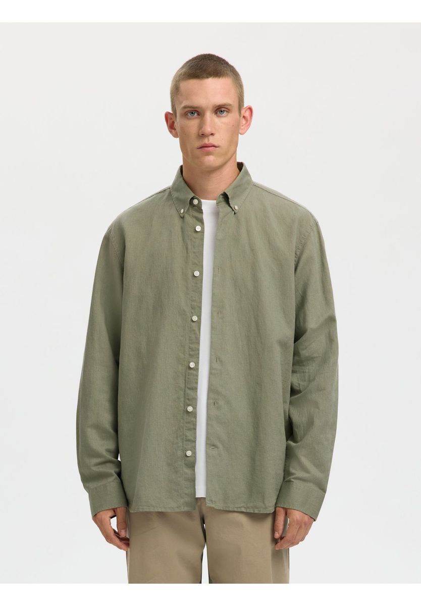 Klassisches Langarm-Hemd mit Knopfleiste