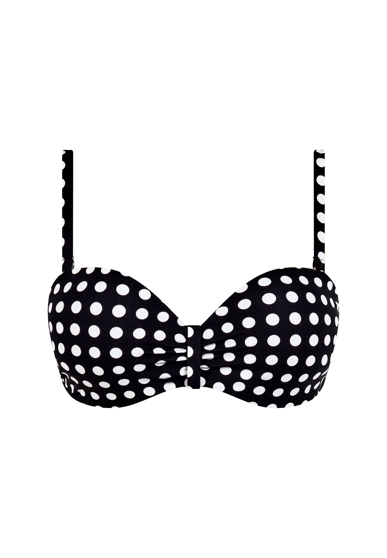 Bandeau-Bikini-Oberteil mit Polka Dots