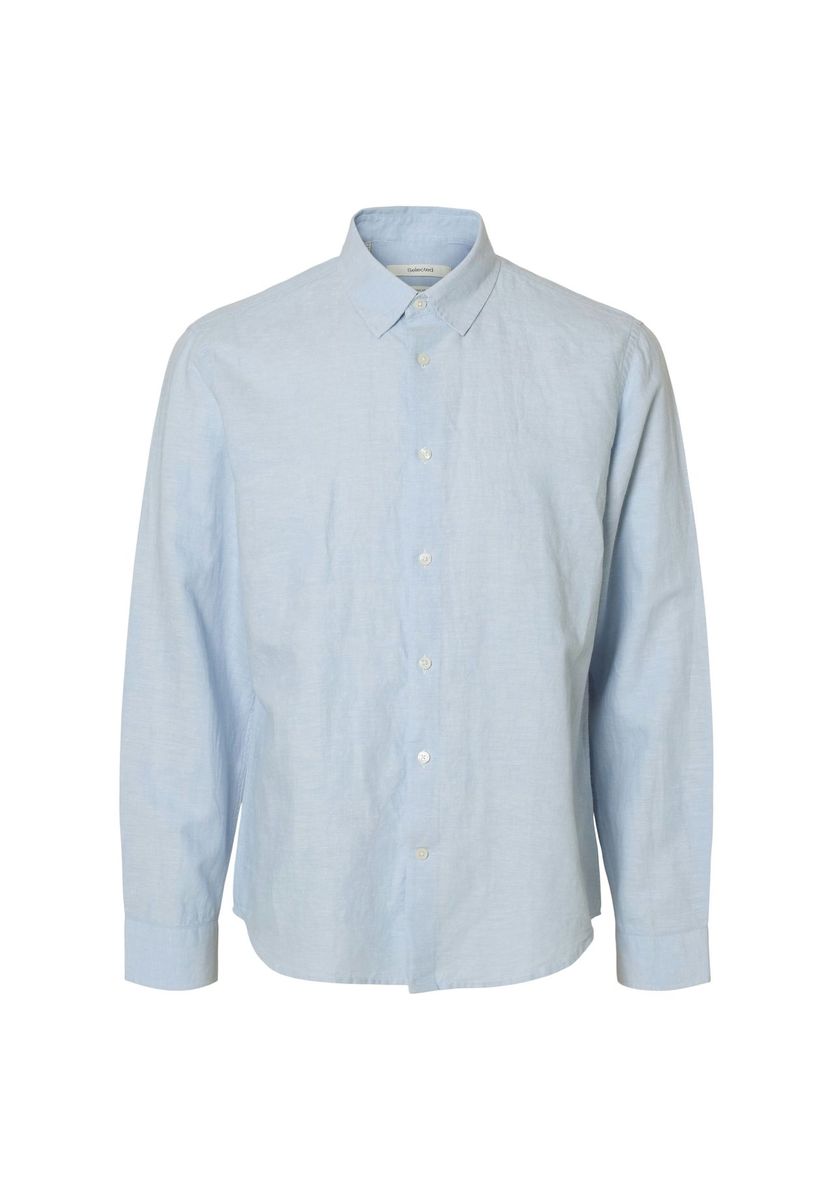 Klassisches hellblaues Oxford-Baumwollhemd