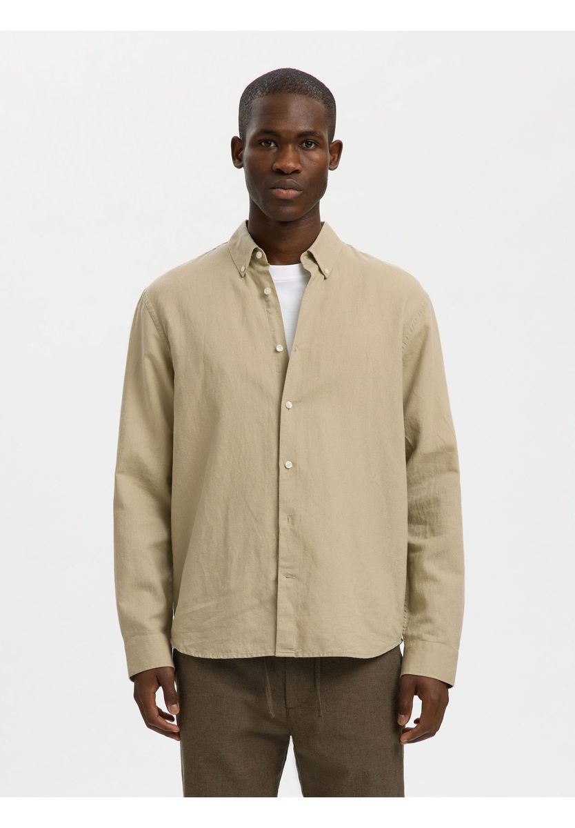 Klassisches Langarm-Hemd mit Knopfleiste