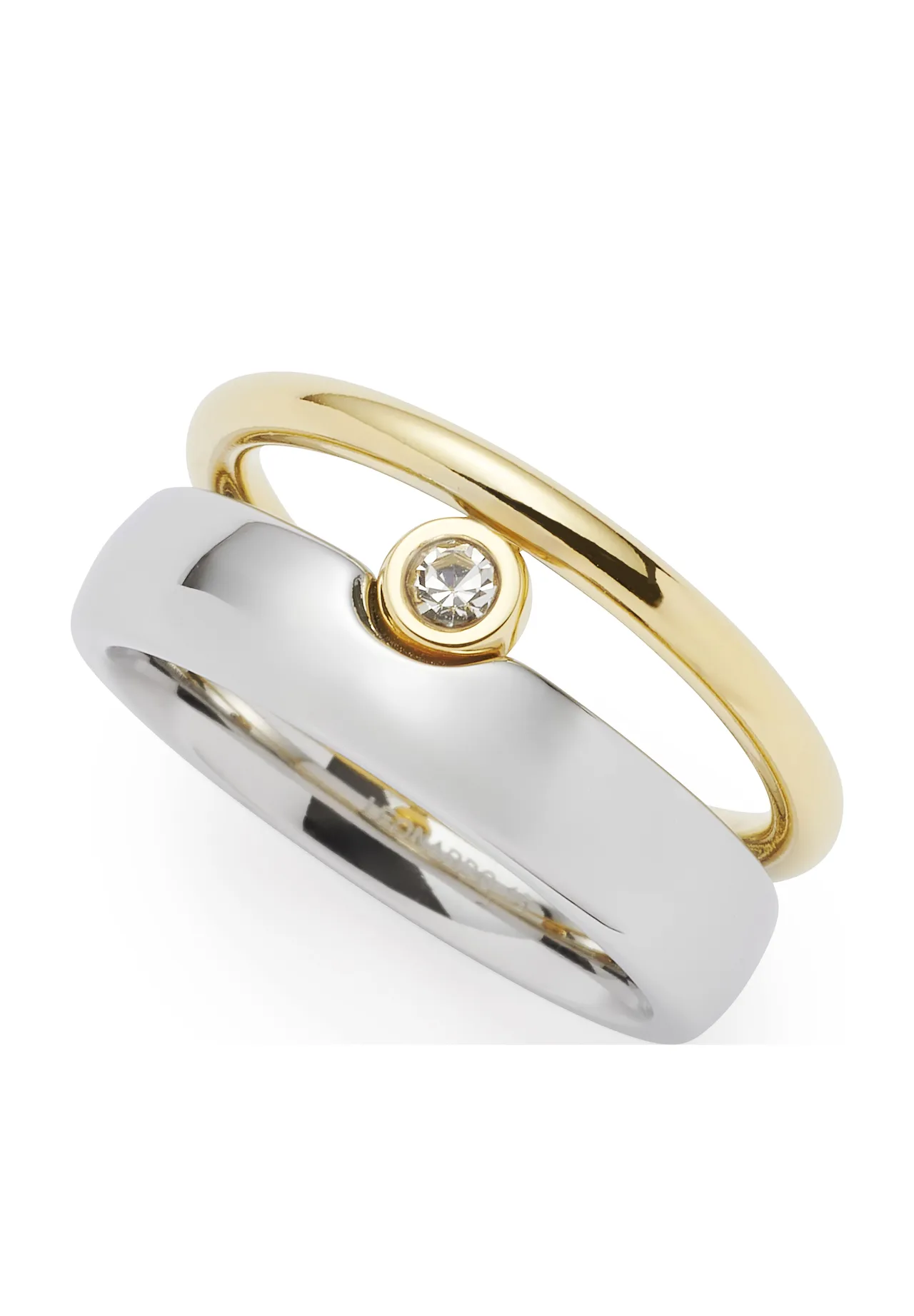 Bicolor Bandring mit Zirkonia