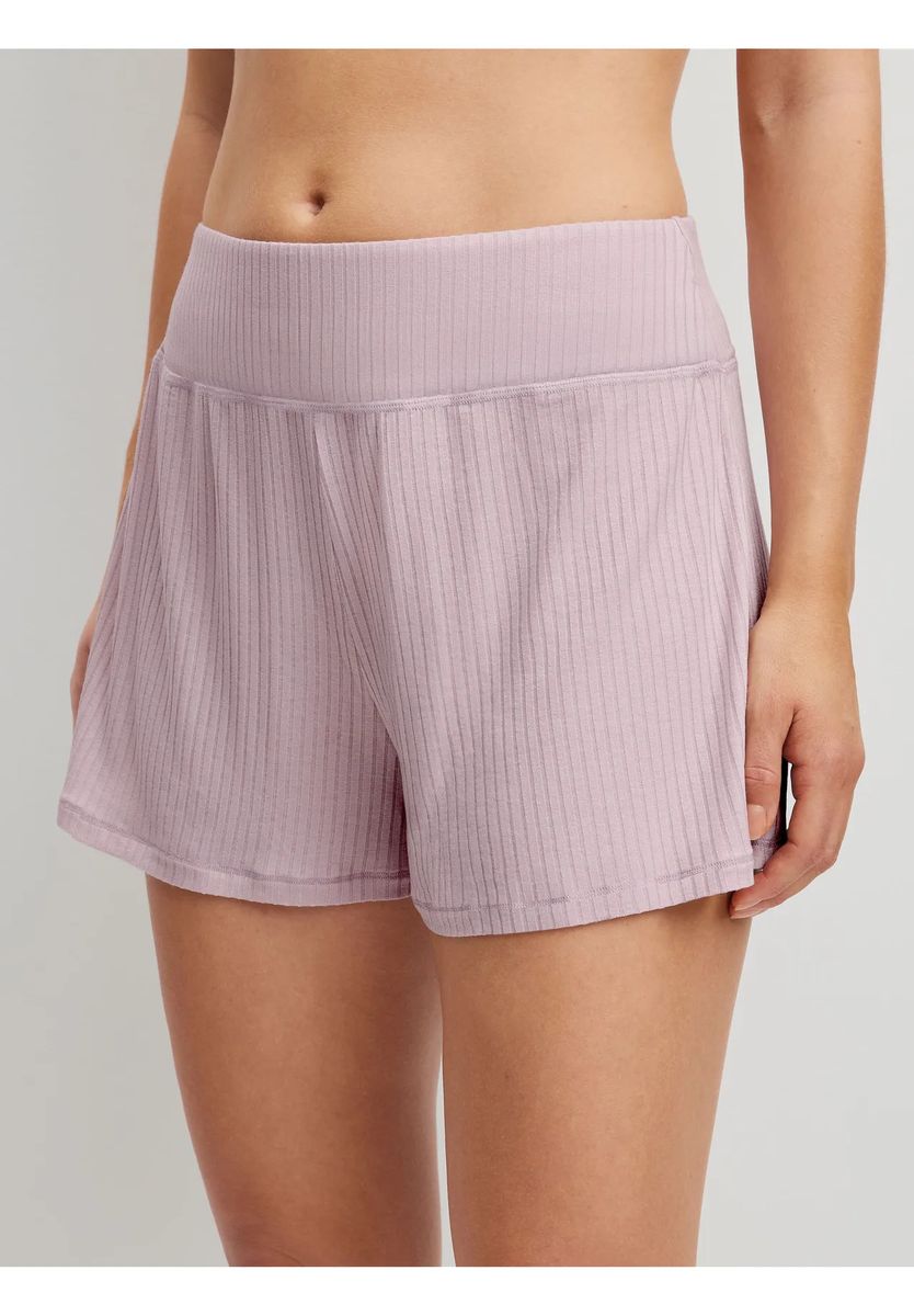 Gerippte Lounge-Shorts mit breitem Bund