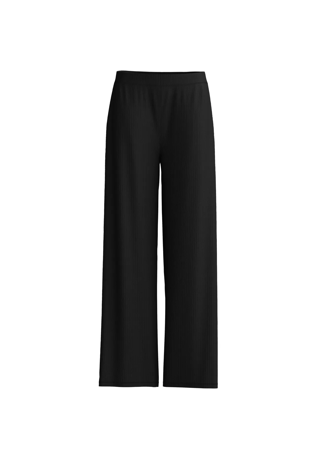 Fein gerippte Hose mit weitem Bein