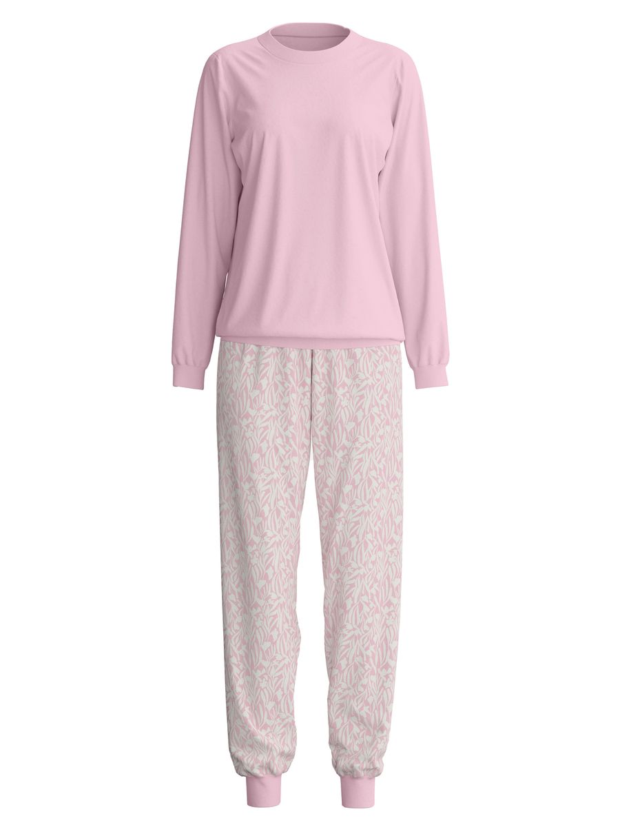 Langarm-Bündchen-Pyjama aus Baumwolle