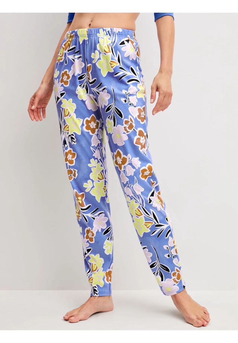 Baumwoll-Pyjamahose mit Blumenmuster