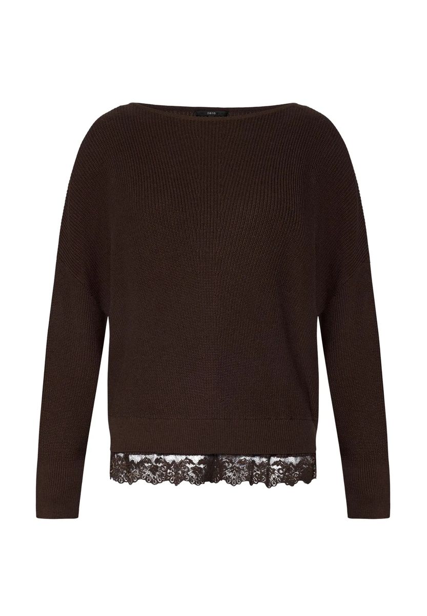 Strickpullover mit Spitzendetail