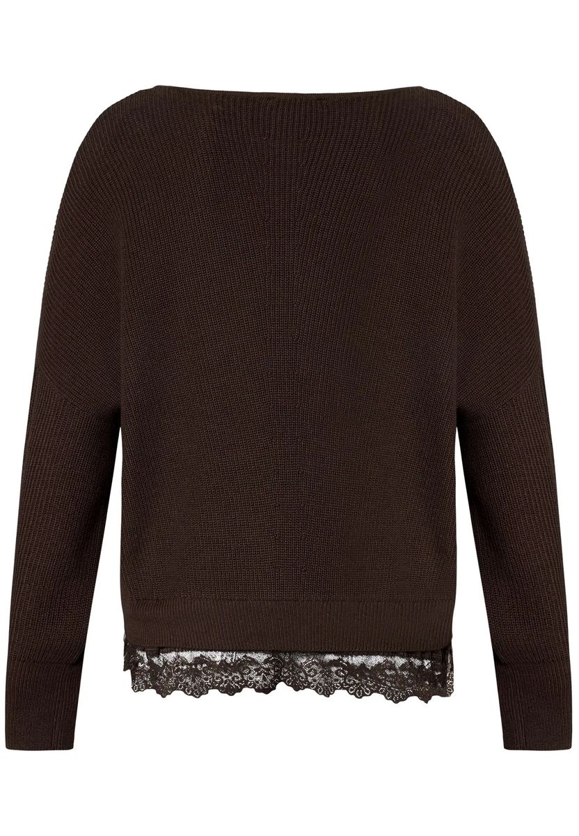 Strickpullover mit Spitzendetail