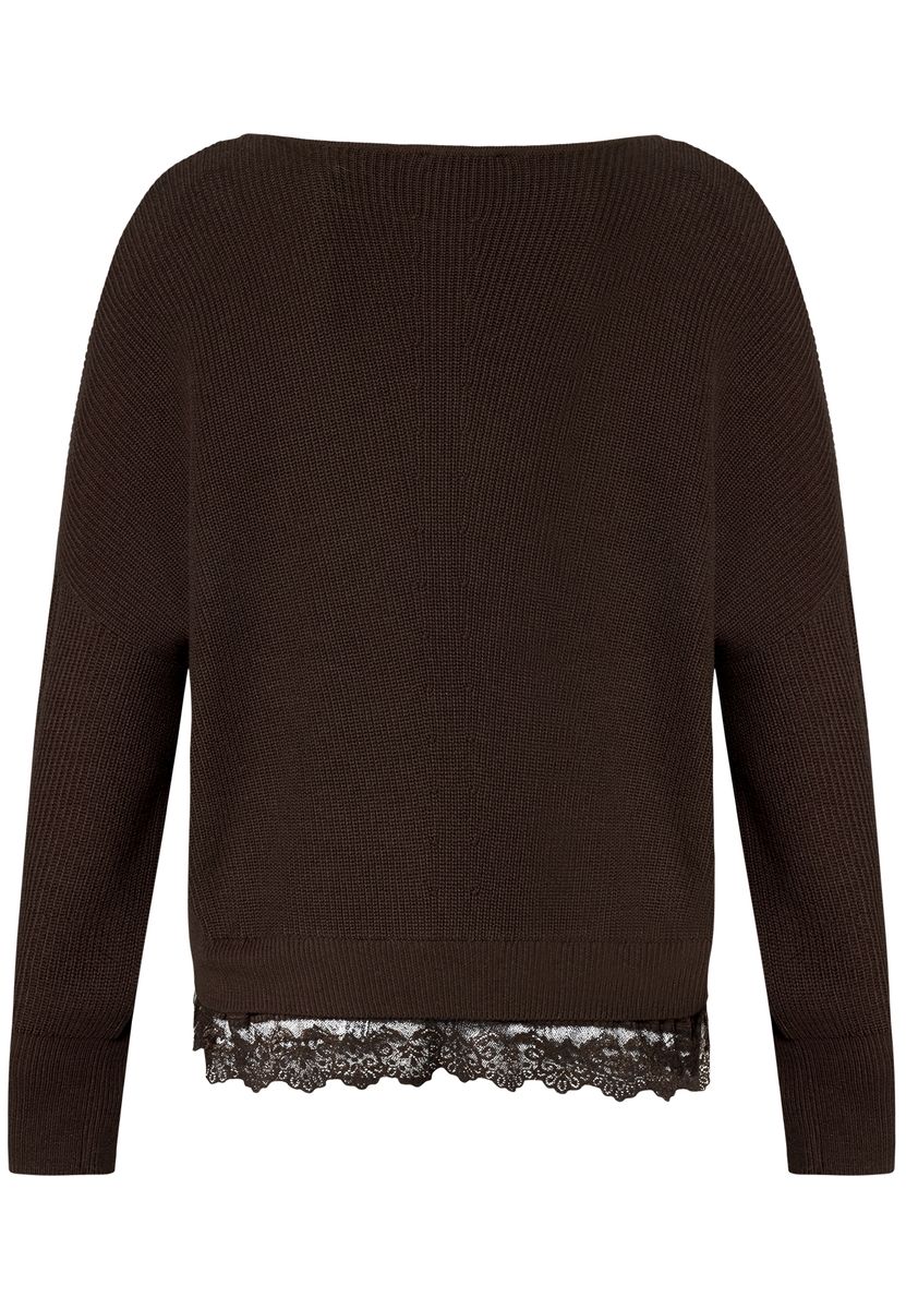 Strickpullover mit Spitzendetail