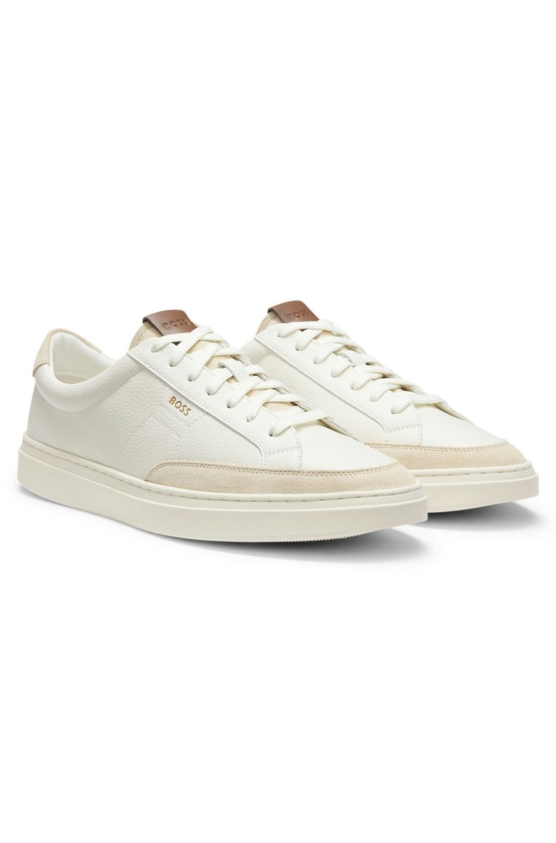Low-Top-Sneaker aus genarbtem Leder