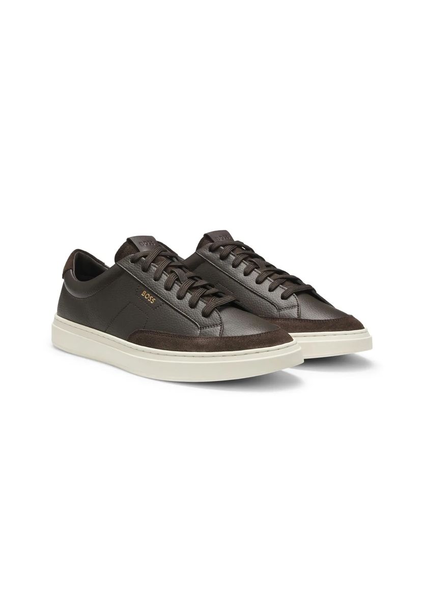 Low-Top-Sneaker aus genarbtem Leder