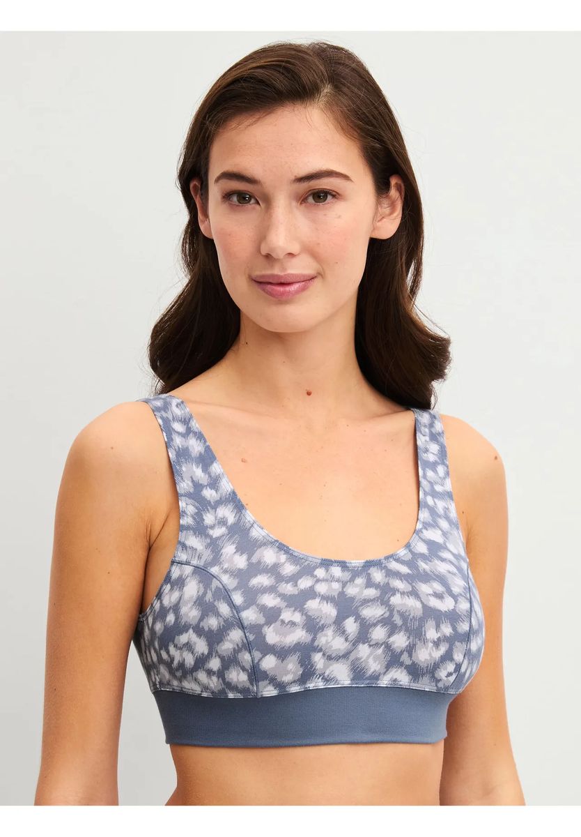 Baumwollbustier mit abstraktem Print